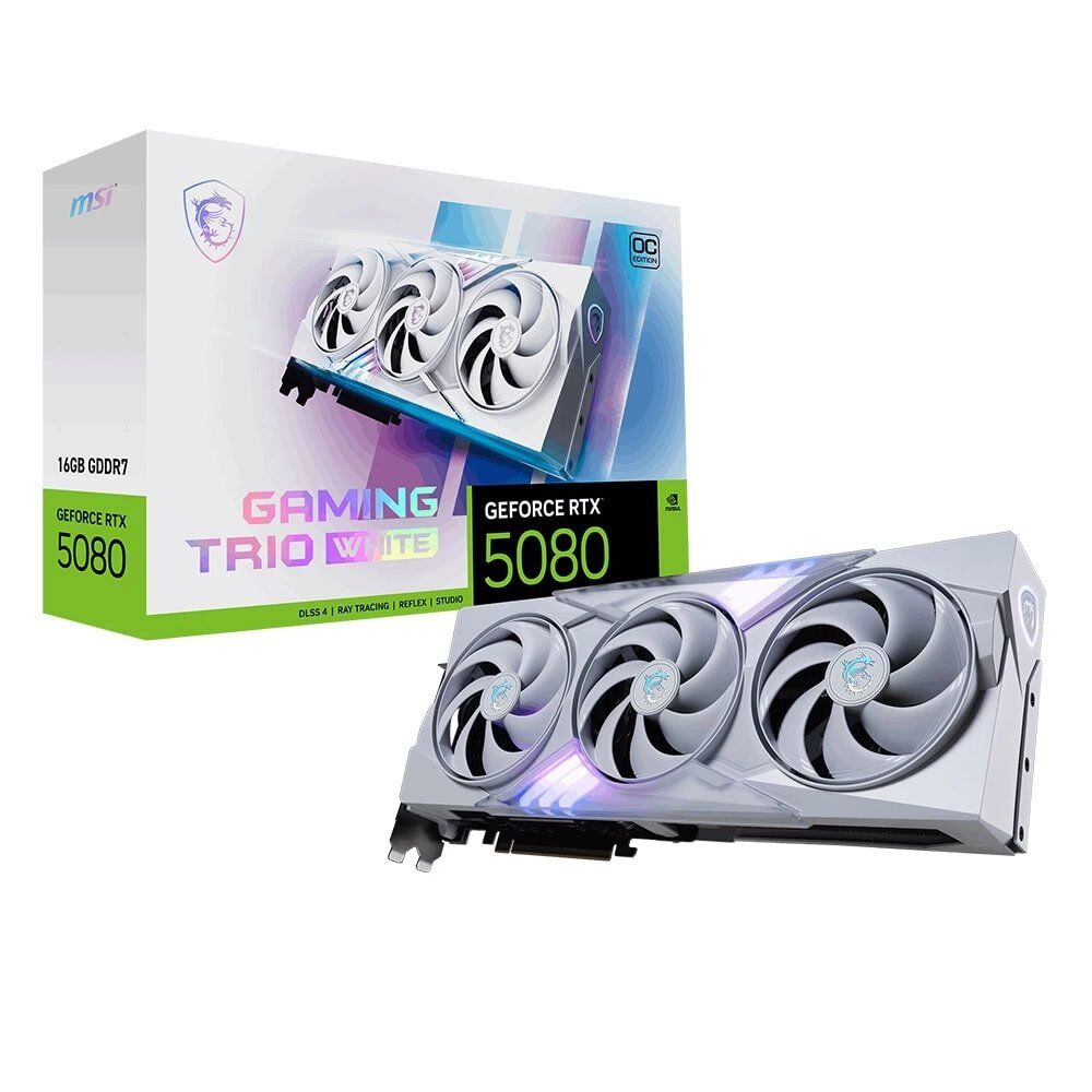 Ekran Kartı Msi Rtx5080 16Gb Gaming Trio Oc White 16Gb Gddr7 256Bit Kktc