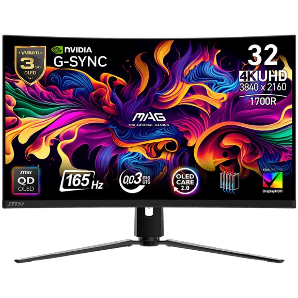 Msi 31.5&Amp;Quot; Mag 321Cup Curved 1700R Qd-Oled 0.03Ms 165Hz Uhd Kktc