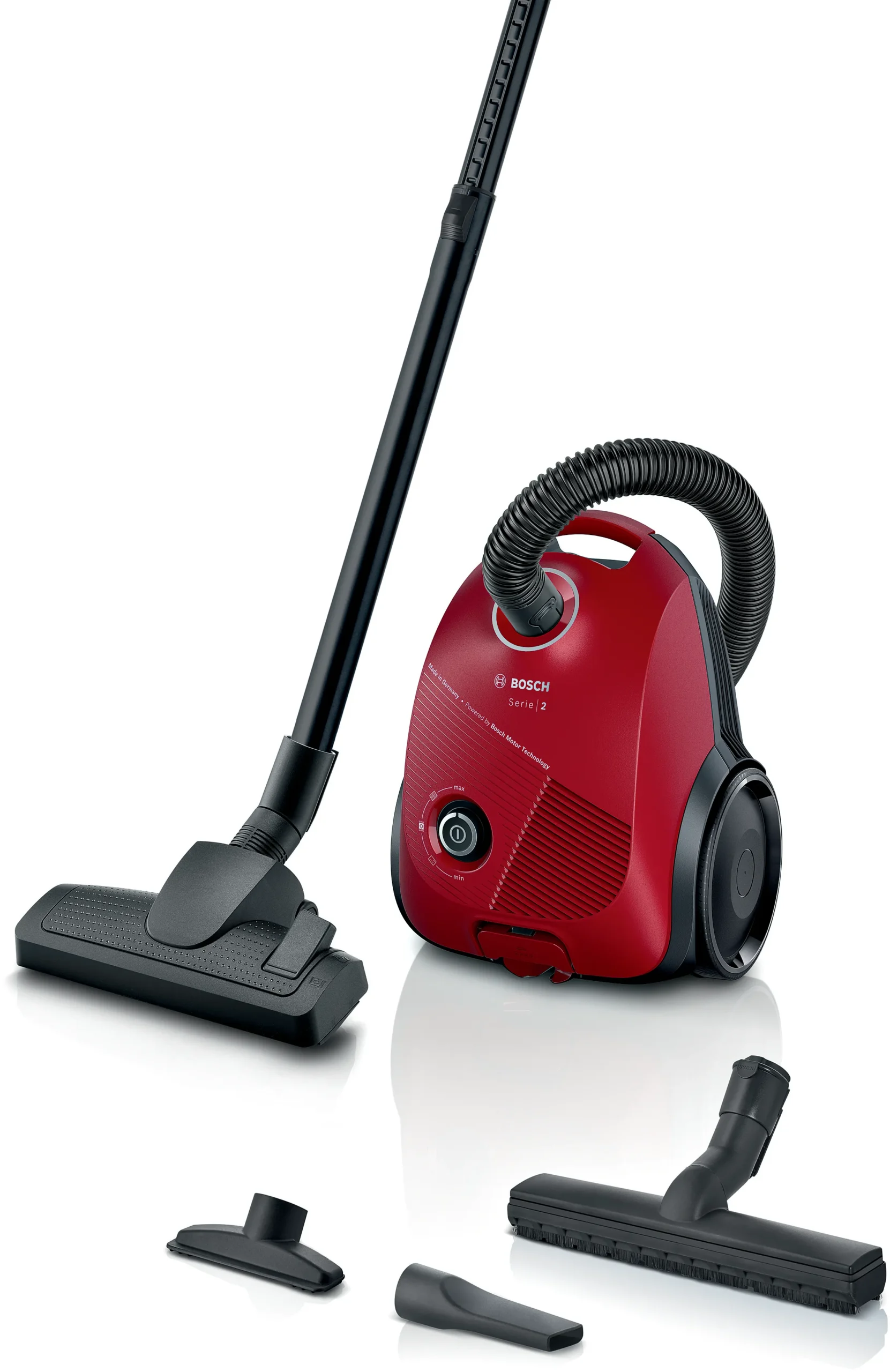 Bosch Bgbs2Rd1H Bosch Serie 2 Sleigh Vakum Süpürgesi Torbalı, Nozul Suplementaria Zemin İçin 600Watt Kırmızı Air Clean 2 Filtre - Görsel 1