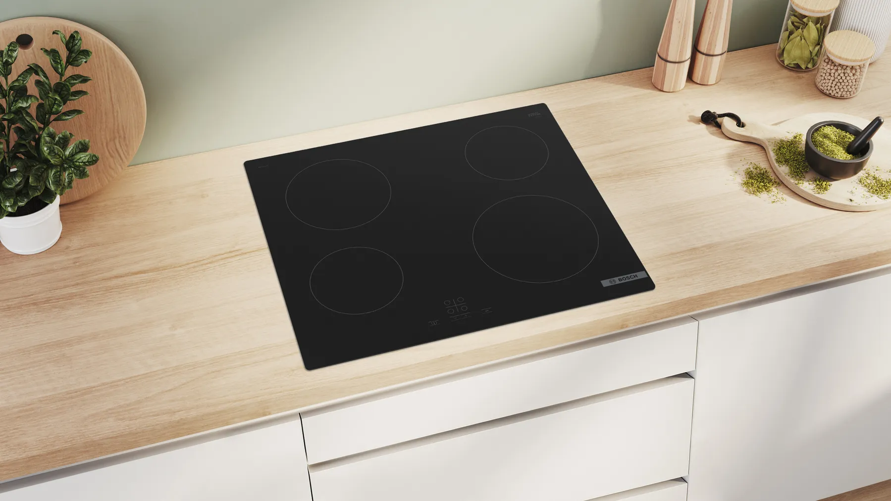 Bosch Serie 4 Elektrikli Ocak 60 Cm Siyah, Çerçevesiz Yüzey - Görsel 1