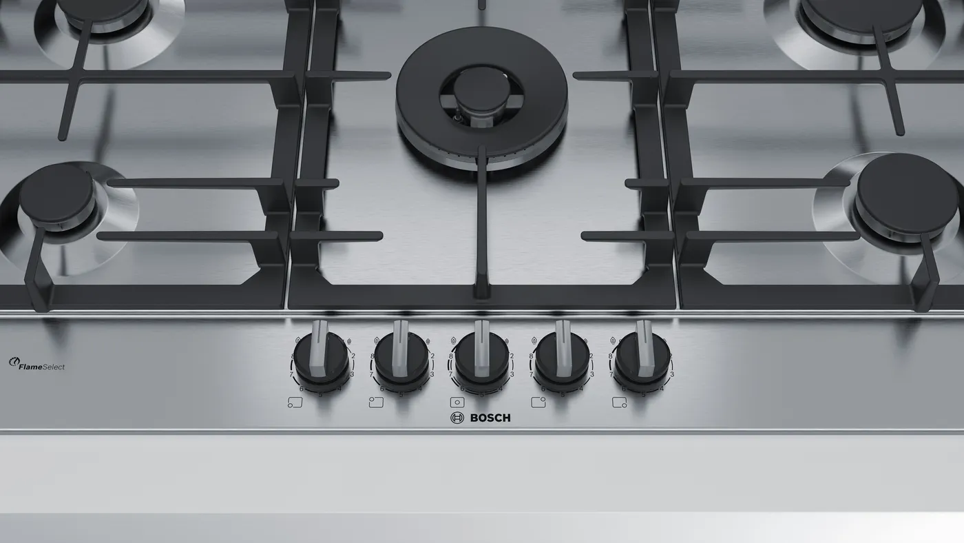 Bosch Seri 6 Gazlı Ocak 90 Cm Paslanmaz Çelik - Görsel 1
