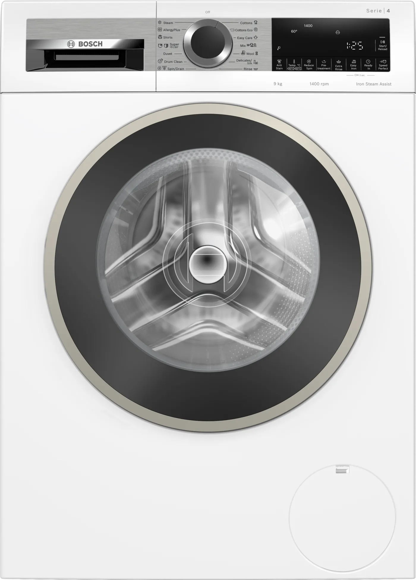 Bosch Seri 4 Çamaşır Makinesi, Ön Yüklemeli Tam Boy 9 Kg 1400 Devir, Beyaz - Görsel 1