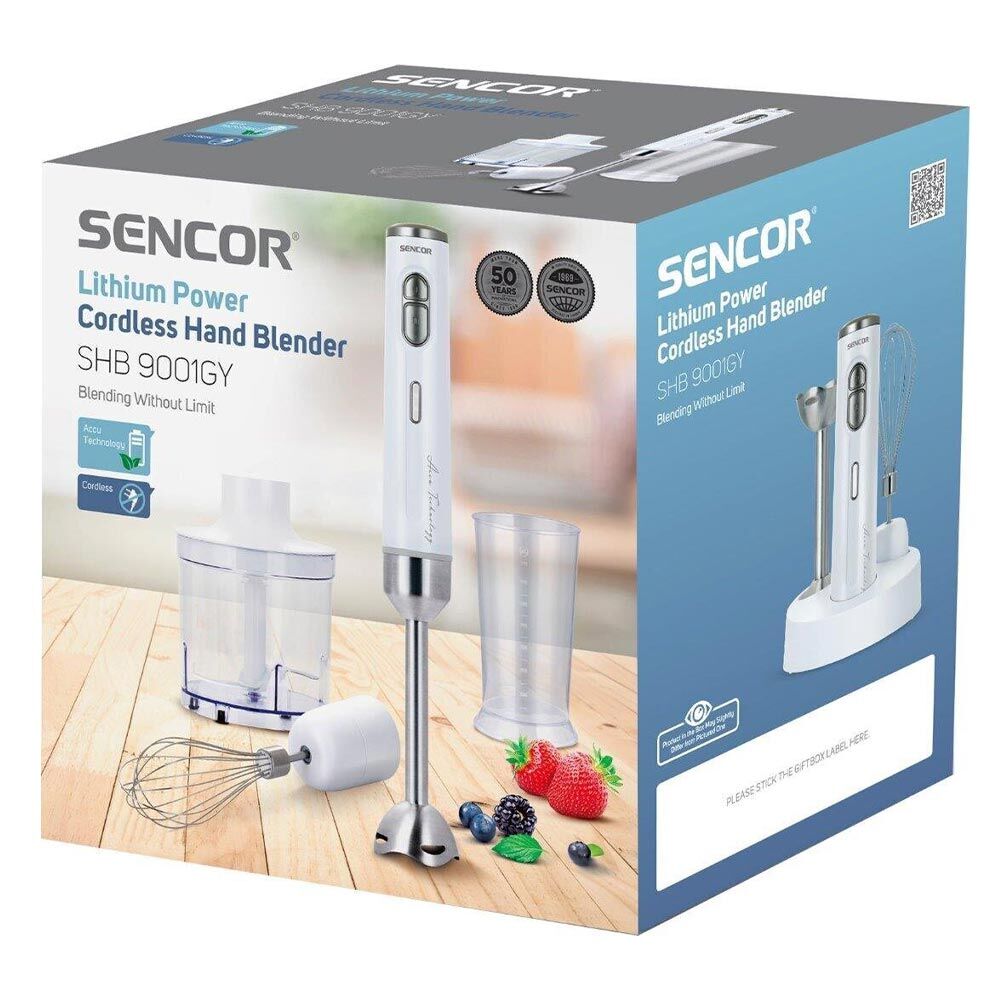 Kablosuz El Blender/Dilimleyici Sencor Shb 9001Gy Beyaz/Siyah