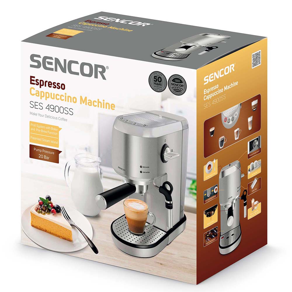 Kahve Makinesi Espresso Sencor Ses 4900Ss Gümüş