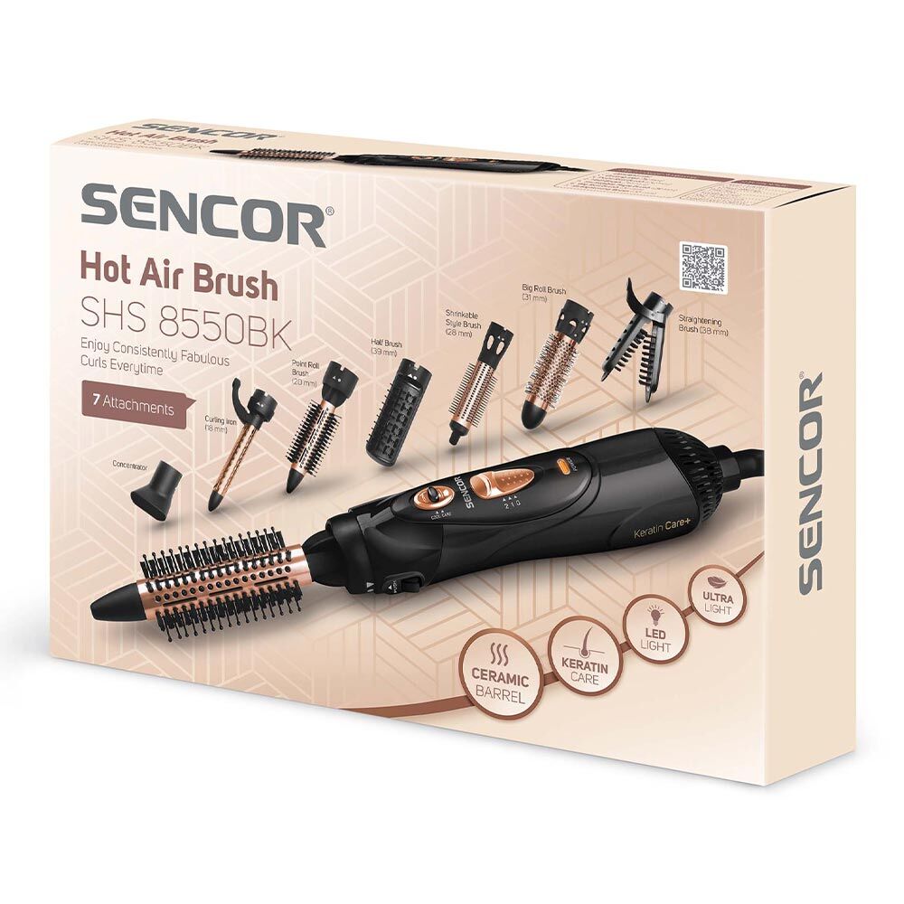 Saç Maşası Ve Düzleştirici (Fırça) Sencor Shs 8550Bk Siyah / Altın