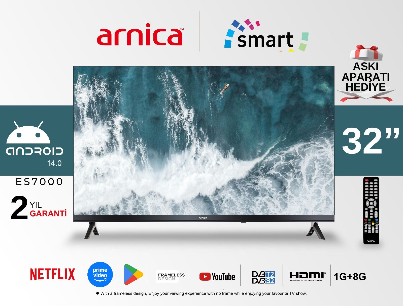 Arnica Es7000 32'' Android Tv - Görsel 1
