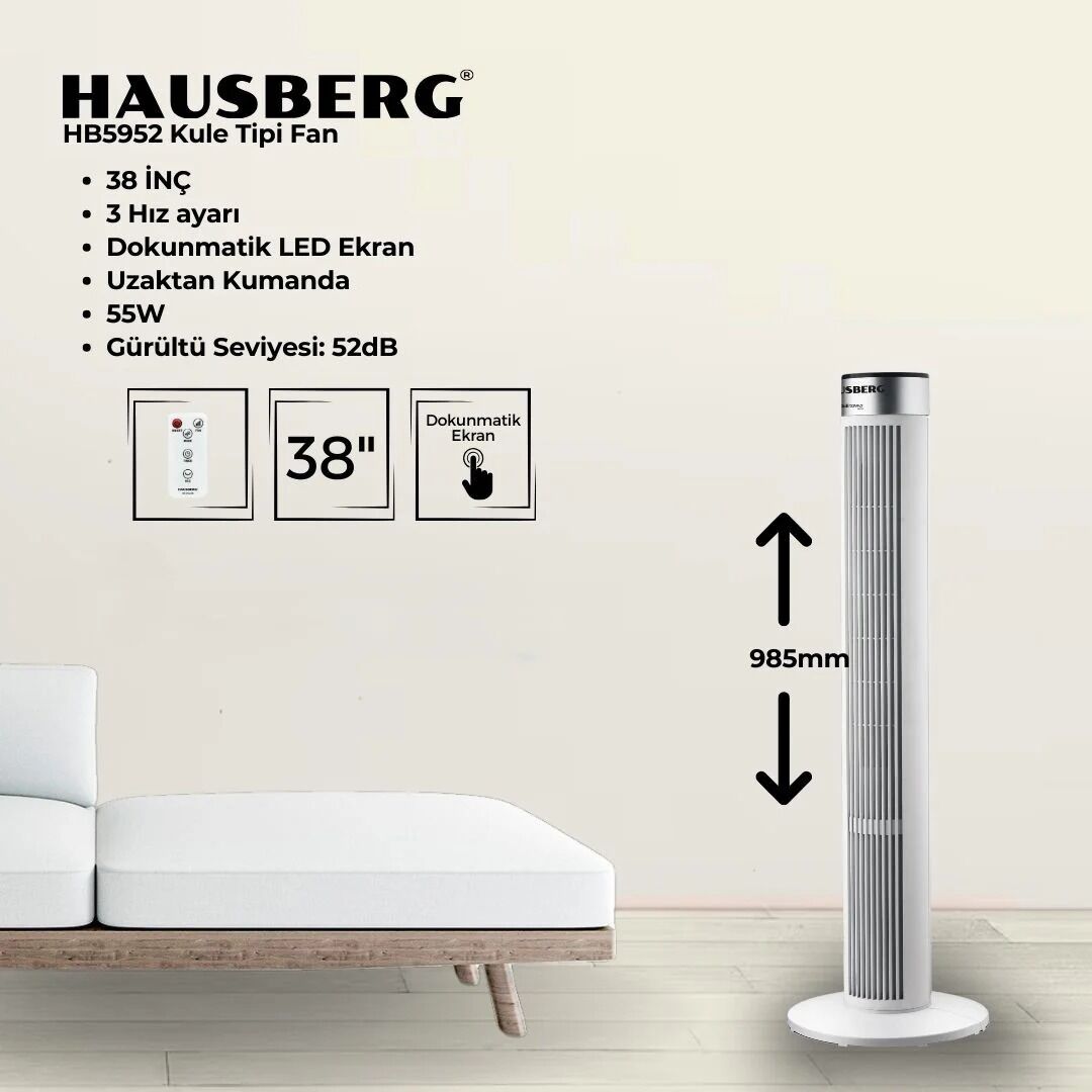 Huasberg Hb5952 Kule Tipi Fan - Görsel 1