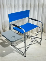 Bardaklıklı Katlanır Piknik Sandalyesi - Mavi - Görsel 1