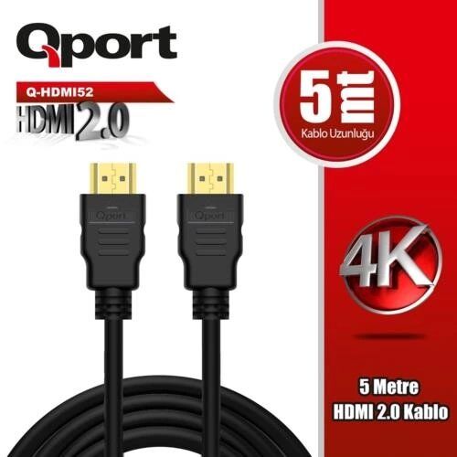 Kablo Qport Q-Hdmı52 5Mt Hdmı Kablo 2.0 4K Kktc