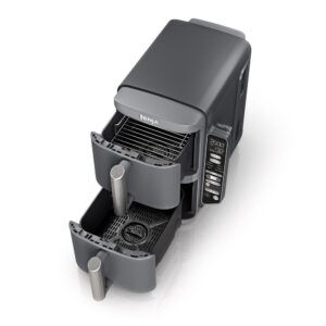 NINJA Çift Katmanlı XL 2 Seviyeli Hava Kızartma Makinesi Akıllı Pişirme Sistemi SL451EU Gri