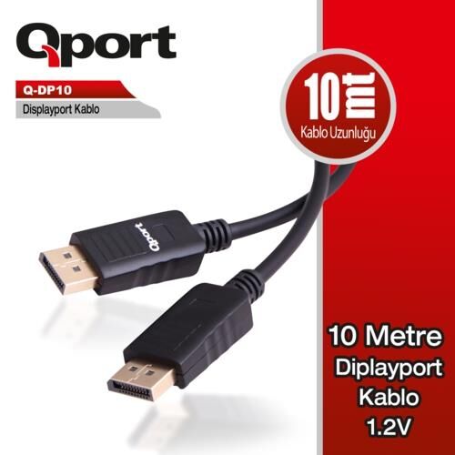 Kablo Qport Q-Dp10 10Mt 1.2V Display Port Kktc