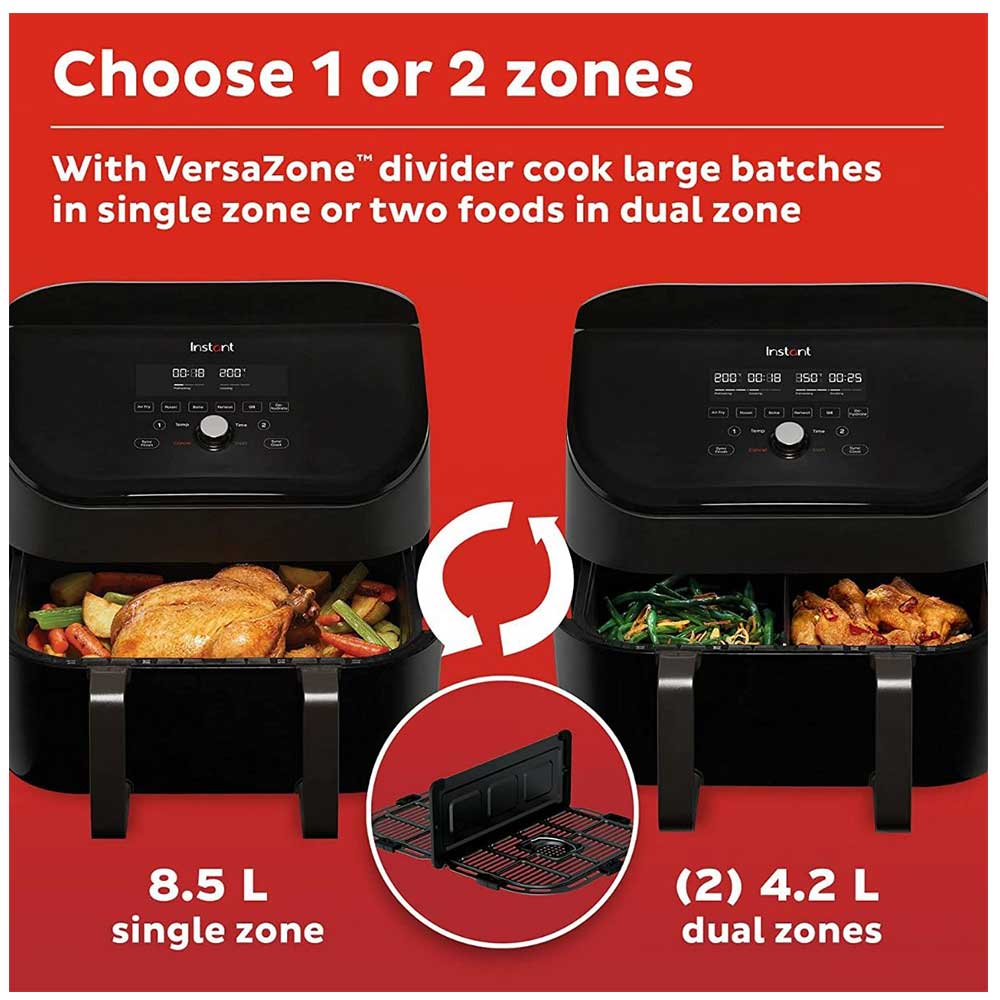 Hava Fritözü Instant Pot Vortex Plus Versazone 8-In-1 8.5L Inst-140115102 Siyah/Paslanmaz Çelik