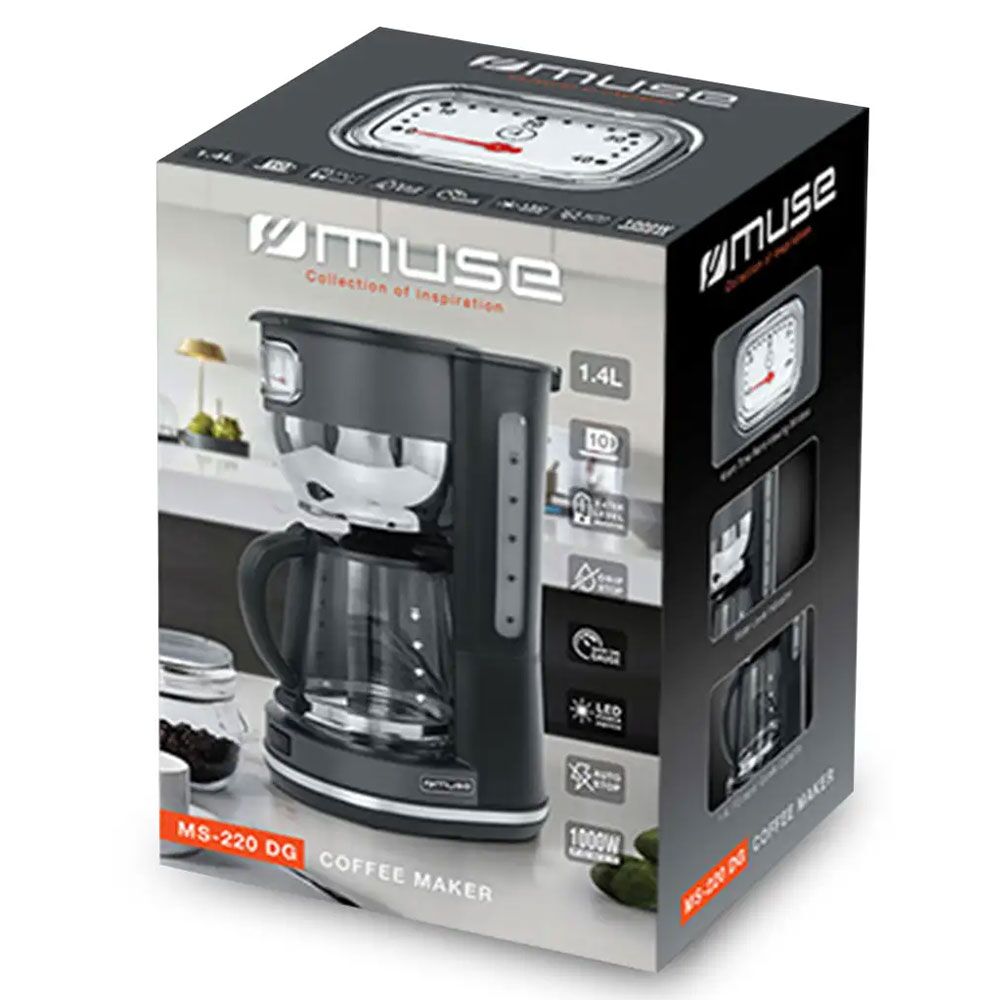 Filtre Kahve Makinesi Muse Ms-220 Dg Siyah/Gümüş