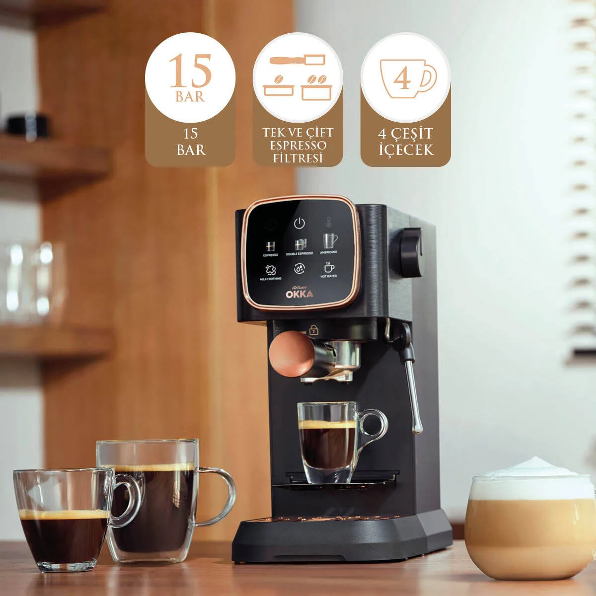 Ok0034 Arzum Okka Espresso Solo Yari Otomatik Bakir Okka Espresso Makinesi Arzum Ok0034 5564 33 B Kktc - Online Alışveriş Bi Sipariş
