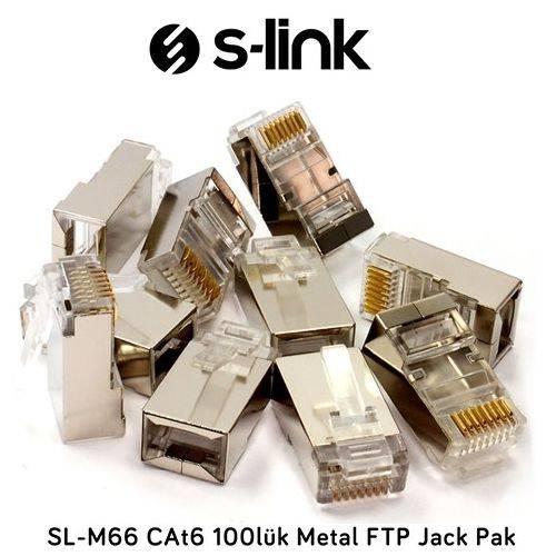 Aksesuar S-Link Rj45 Sl-M66 Cat6 Metal Konnektor 100Lu Kktc
