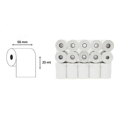 Rulo Kağit Termal Yazar Kasa / Pos Cihazı Rulosu 56Mm X 25M 10Lu Kktc
