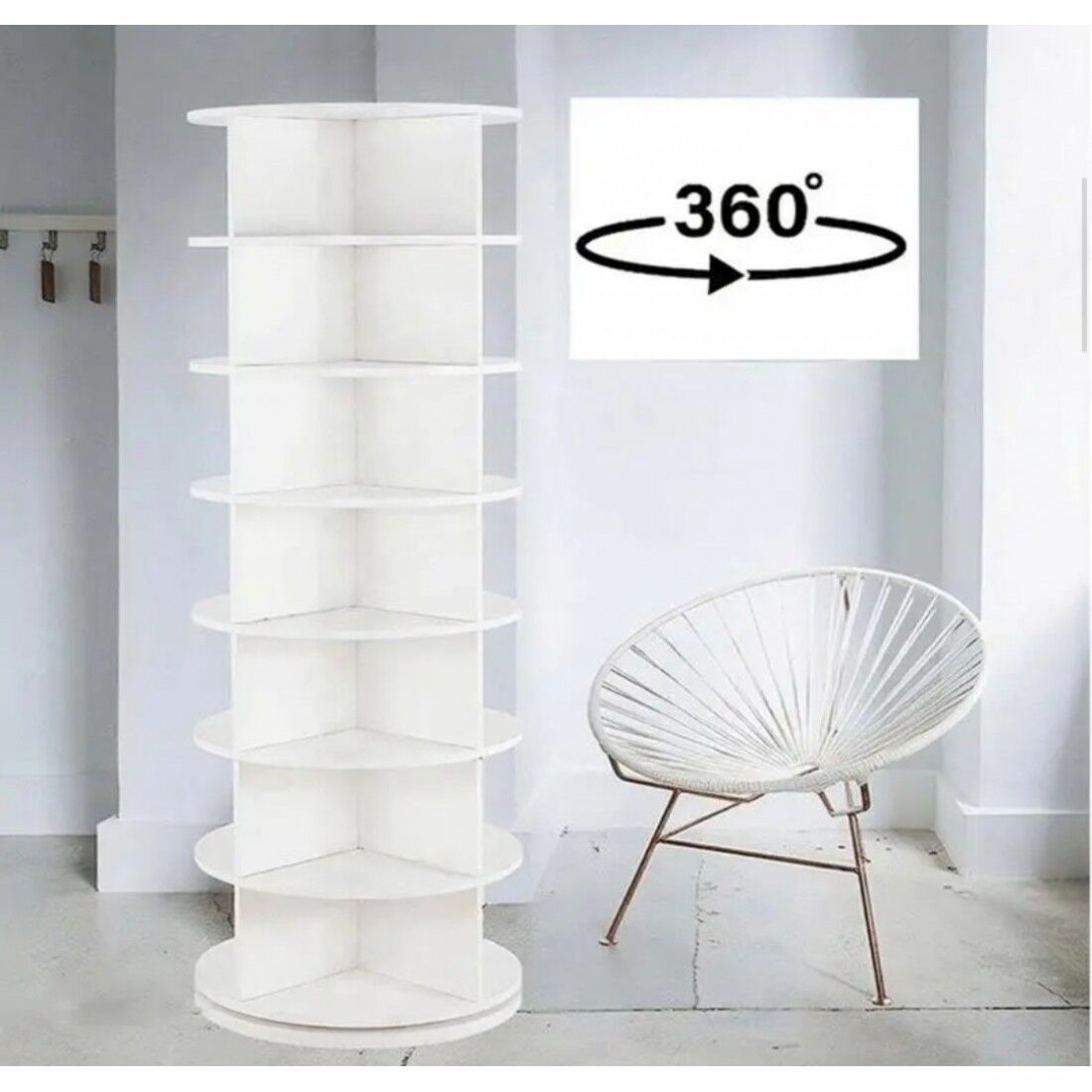 7 Katlı 360° Dönen Ayakkabı&Amp;Amp;Çanta Rafı - Görsel 1