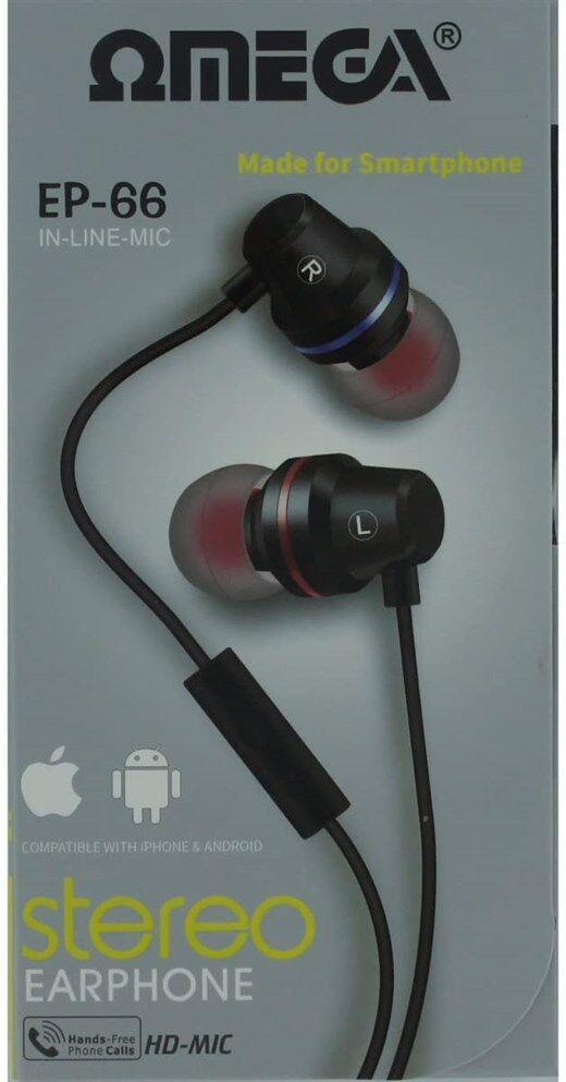 Omega Ep-66 Mikrofonlu Kablolu Kulaklık - Kulak İçi Telefon Kulaklı...-Omega Kktc