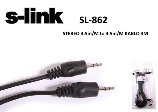 S-Link Sl-862 3M Stereo Ses Kablosu - Şarj Kabloları-S-Link Kktc