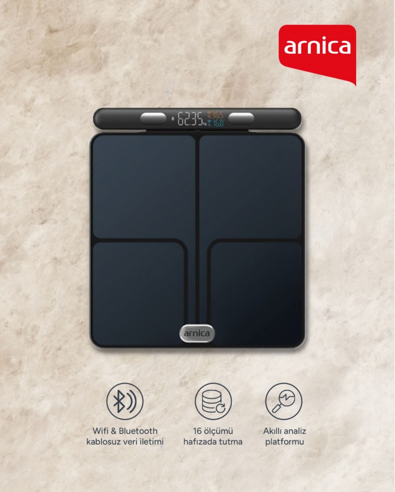 Arnica Eg52250  Perfect Bluetooth Baskül 17J3 - Görsel 1