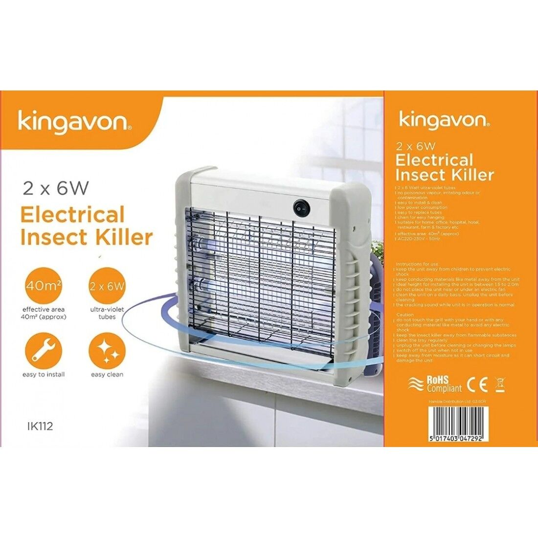 Kingavon 2 X 6W Elektrikli Sinek/ Böcek Öldürücü - Görsel 1