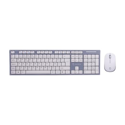 Everest Km-6063 Beyaz/Gri Kablosuz Q Multimedia Klavye + Mouse Set-Everest Kktc