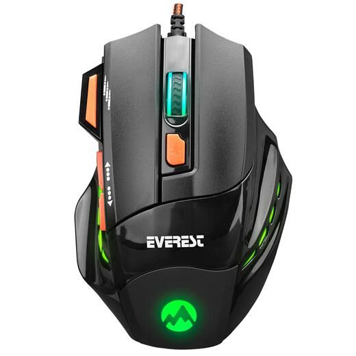 Everest Sgm-X7 Usb Siyah Makrolu 7200Dpi Oyuncu Mouse + Mouse Pad-Everest Kktc