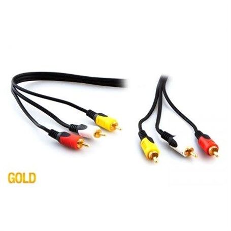 S-Link Sl-Rca20 3Rca To 3Rca 20M Gold Kablo - Görüntü Ve Ses Kablosu-S-Link Kktc