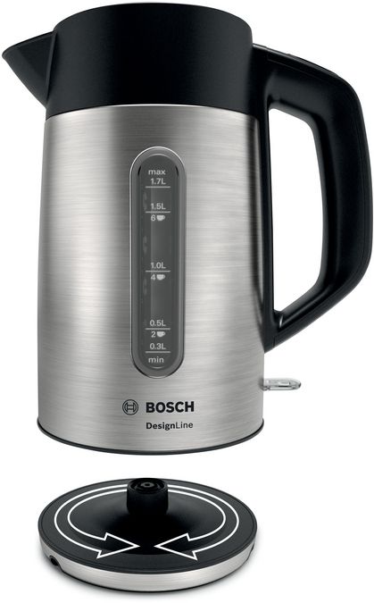 Bosch Twk4P440 Kettle Designline 1.7Lt Paslanmaz Siyah/Çelik Bi Sipariş Kktc