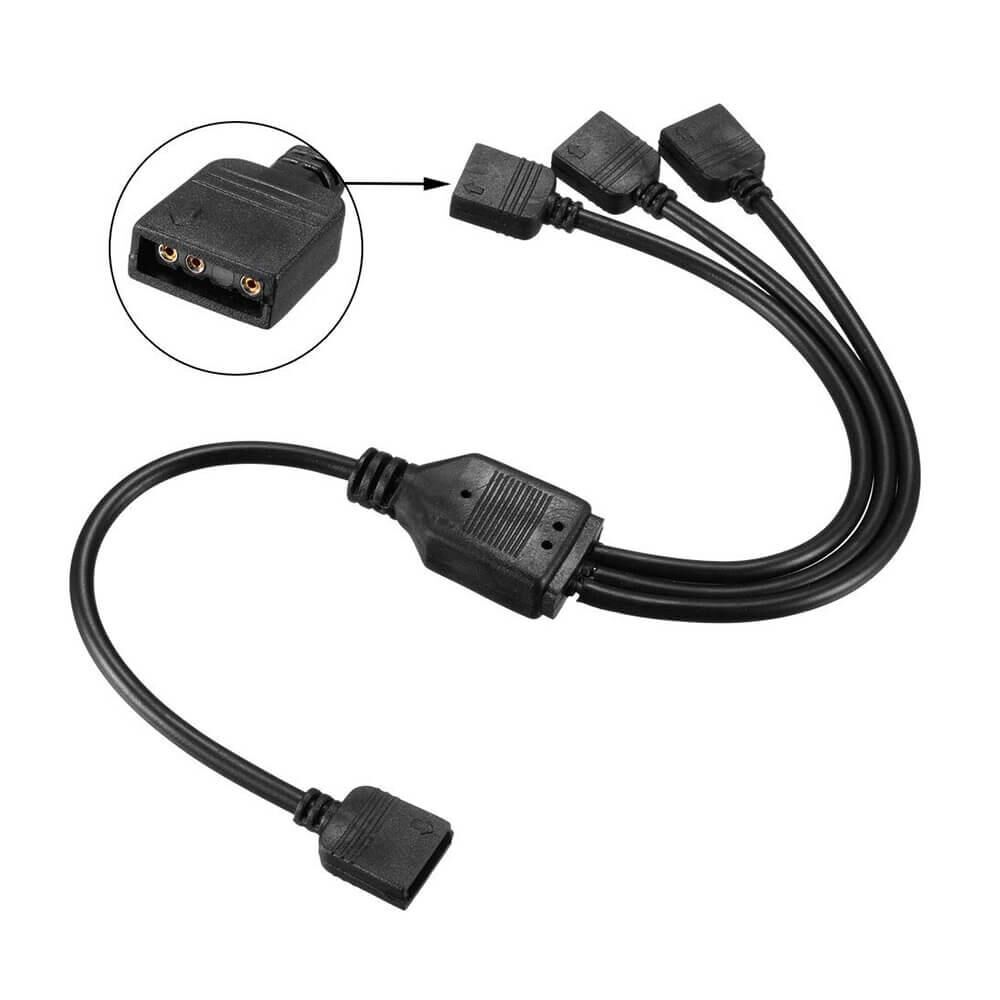 5V 3Pin Argb Led Spliter Kablosu (1 Di̇şi̇ - 3 Di̇şi̇) Kktc