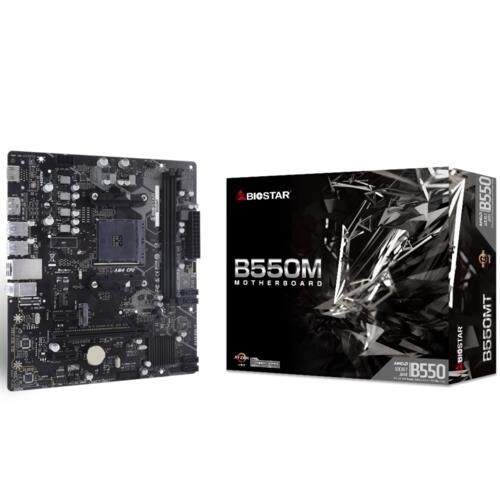 Anakart Biostar B550Mt 4400Mhz Hdmi Dp M2 Ddr4 Matx Am4 Kktc