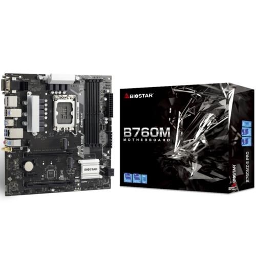 Anakart Biostar B760Mz-E Pro Ddr5 6000 2Xm2 Dp Hdmi Vga Matx 1700P Kktc