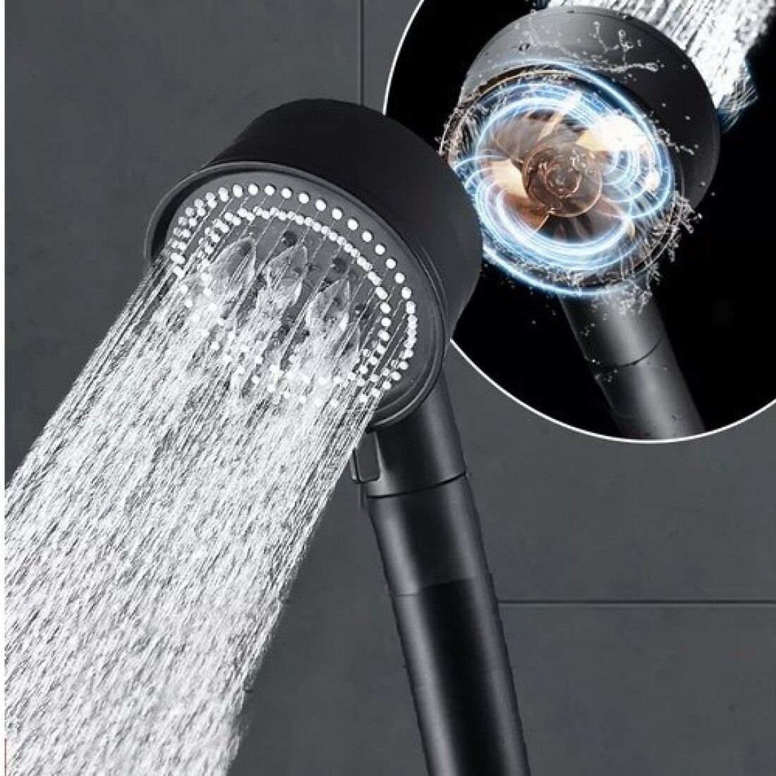 Catalog-110000246051066-Jpg-1-1100X1100 Pervaneli Duş Başlığı Siyah - Görsel 1