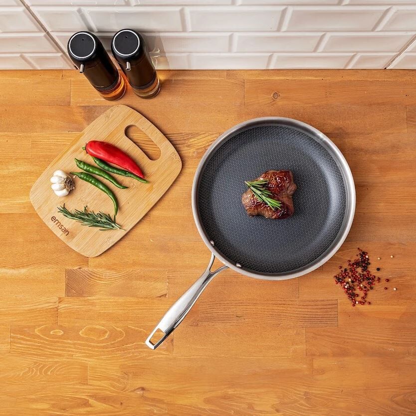 Emsan Pro Tri Ply Tava 28 Cm,Çelik - Görsel 1