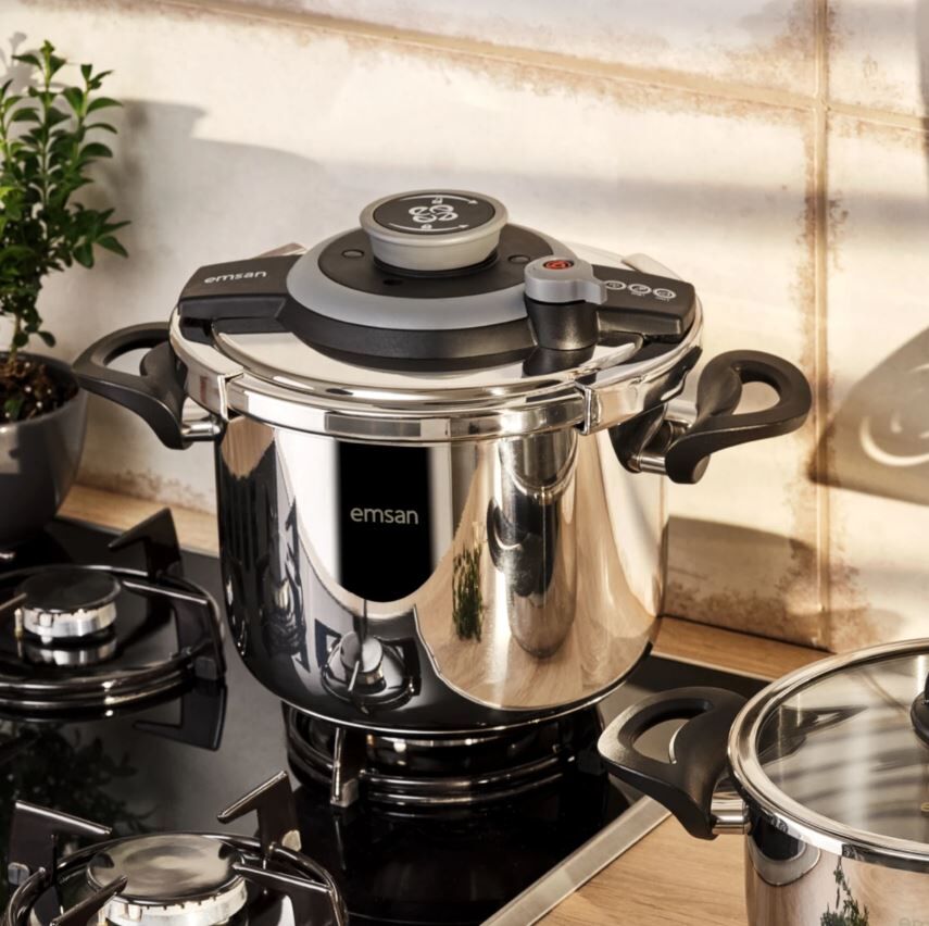 Ems Vera 4 Lt Siyah Düdüklü Tencere - Görsel 1