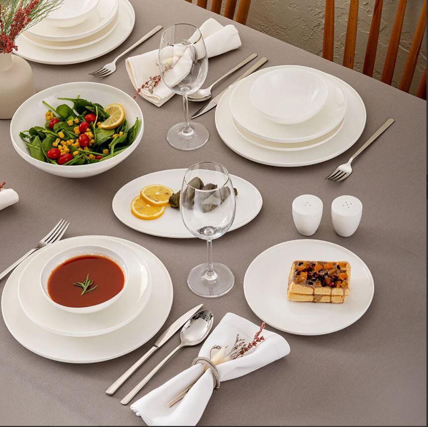 Emsan Alya Beyaz 53 Parça 12 Kişilik Yemek Takımı - Görsel 1