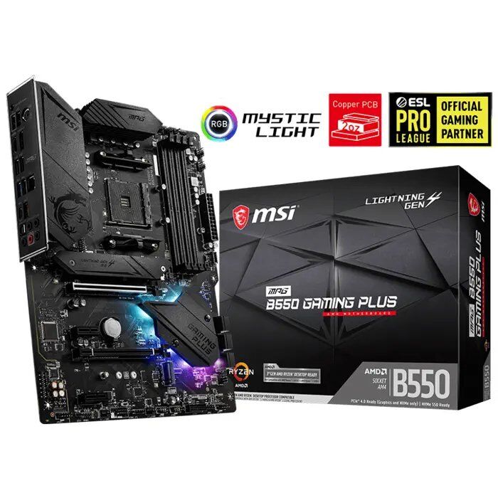 Anakart Msi Mpg B550 Gaming Plus Ddr4 4400(Oc)Mhz Atx Am4 Kktc