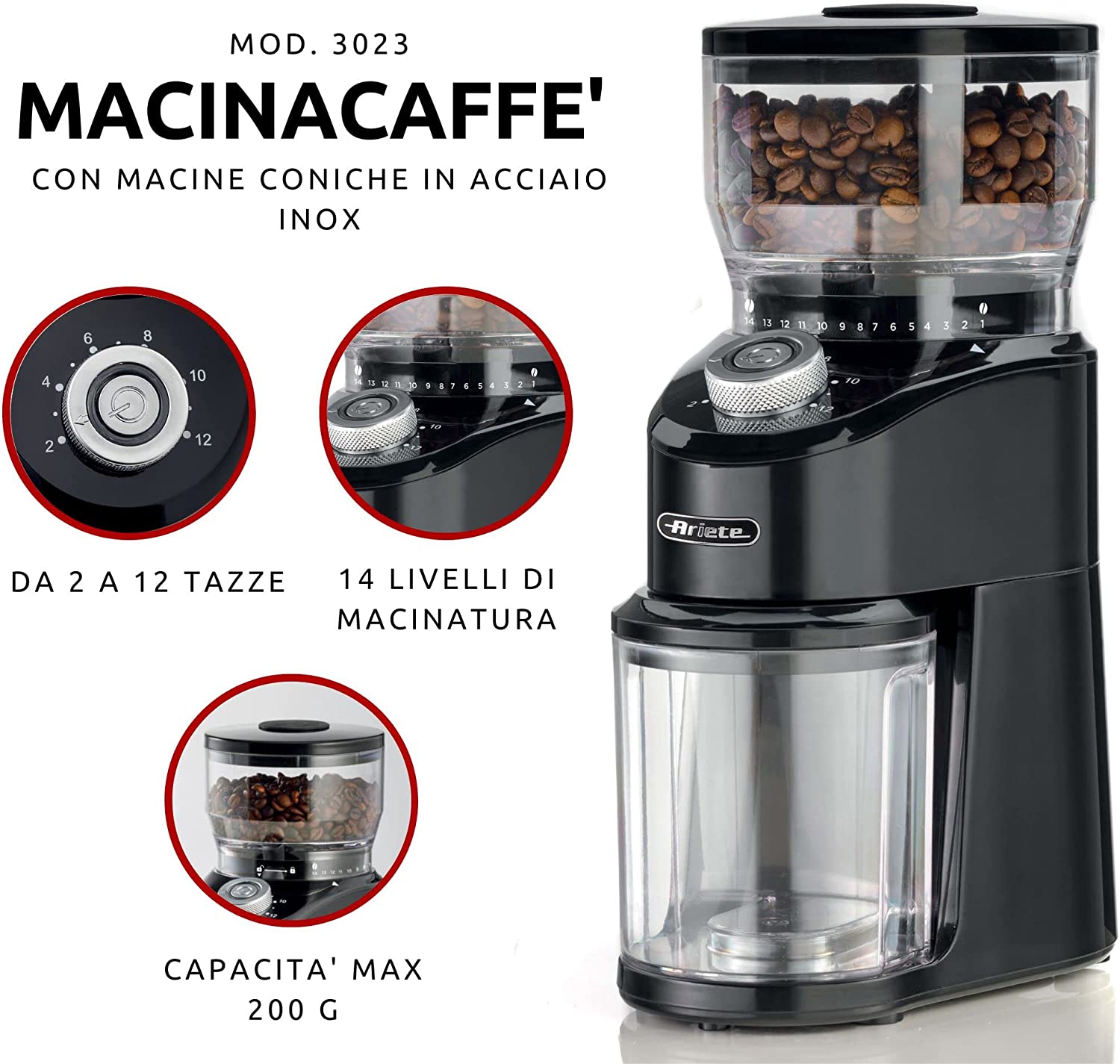 Ariete Kompakt Grinder Elektrikli Kahve Değirmeni (Siyah) Ariete Kompakt Grinder Elektrikli Kahve Değirmeni (Siyah)