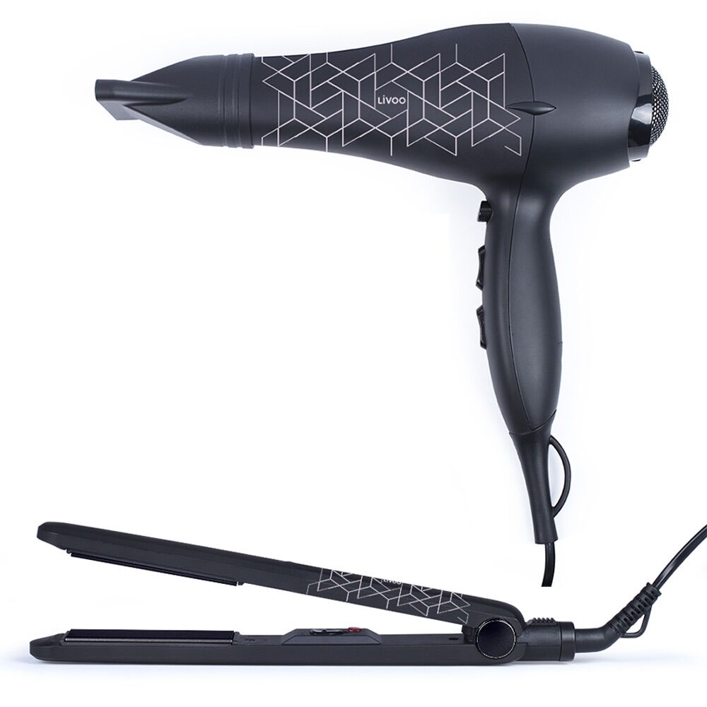 Saç Kurutma Makinesi + Düzleştirici Hediye Seti Livoo Dos170 Siyah Saç Kurutma Makinesi + Düzleştirici Hediye Seti Livoo Dos170 Siyah