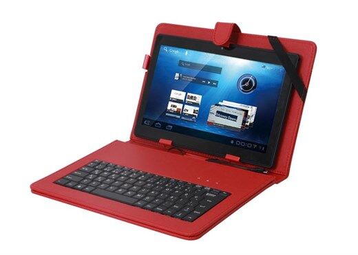 Everest 7'' Kırmızı Tablet Kılıfı - Türkçe Q Klavye - Micro+Mini Usb-Everest Kktc
