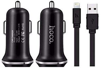 Hoco Siyah Araç Şarjı + Micro Usb Kablo - Araç İçi Şarj Cihazları V...-Hoco Kktc