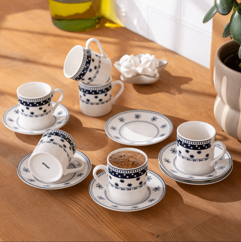 60015013126 Emsan Ethnıc Mıx New Bone 6 Kişili, Mavi - Görsel 1