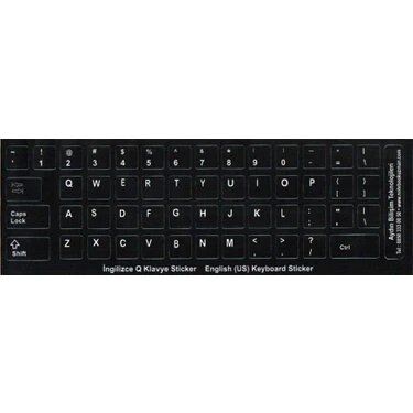Klavye Etiket İngilizce English Sticker Kktc Klavye Etiket İngilizce English Sticker Kktc