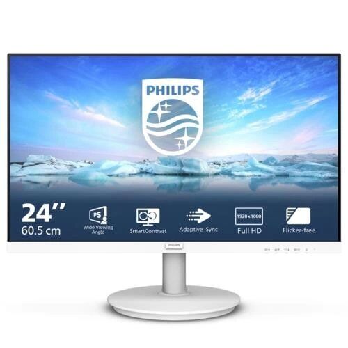 Monıtor Phılıps 23.8&Amp;Quot; 241V8Aw/01 Ips Fhd 75Hz Hdmı Beyaz Hoparlör Kktc