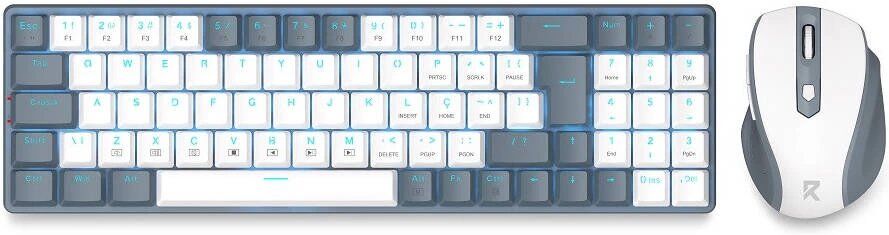 Redragon Bs-8772Gw Wireless Keyboard And Mouse - Gray/White Us Layout Kktc