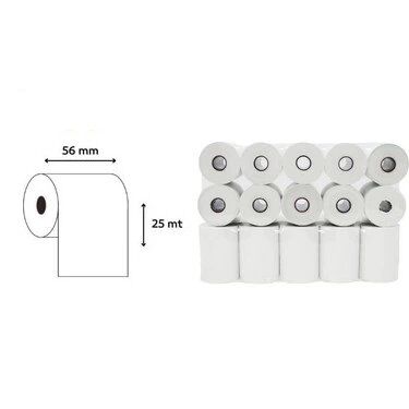 Rulo Kağıt Termal Yazar Kasa / Pos Cihazı Rulosu 56Mm X 25M 10Lu Kktc
