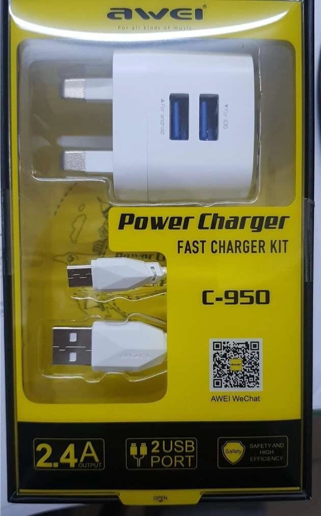Şarj Cihazı Aweı C-950 For Mıcro Kktc Şarj Cihazı Aweı C-950 For Mıcro Kktc