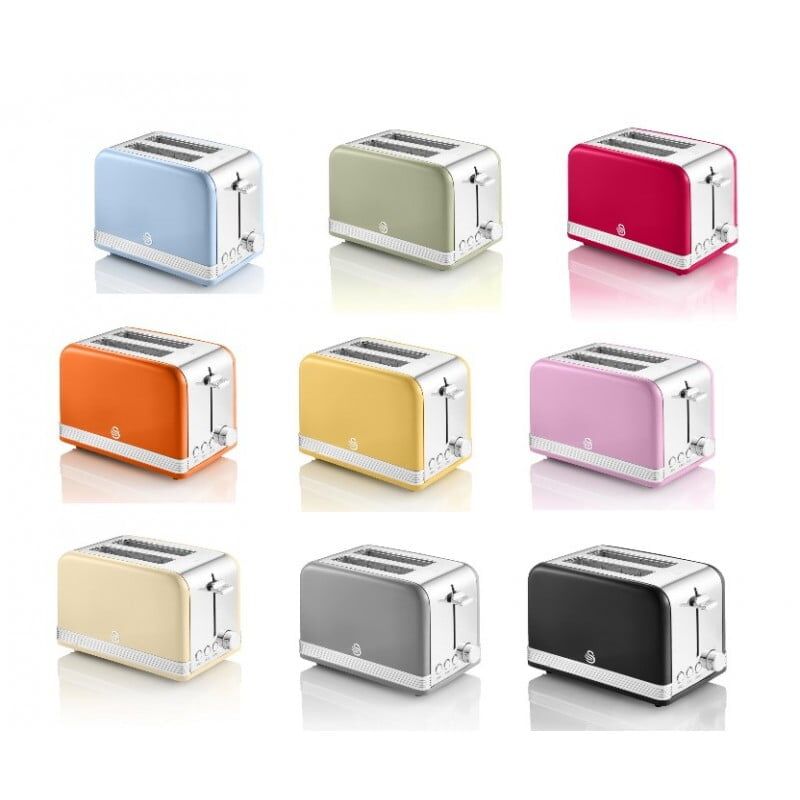 Swan 2 Slice Toaster-800X800 Swan Retro 2 Dilimli Ekmek Kızartma Makinesi - Görsel 1