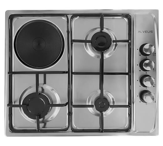 Alveus Mtf 631 Inox 3 Göz Gaz+1 Göz Elektrikli Ankastre Ocağı-Alveus Kktc