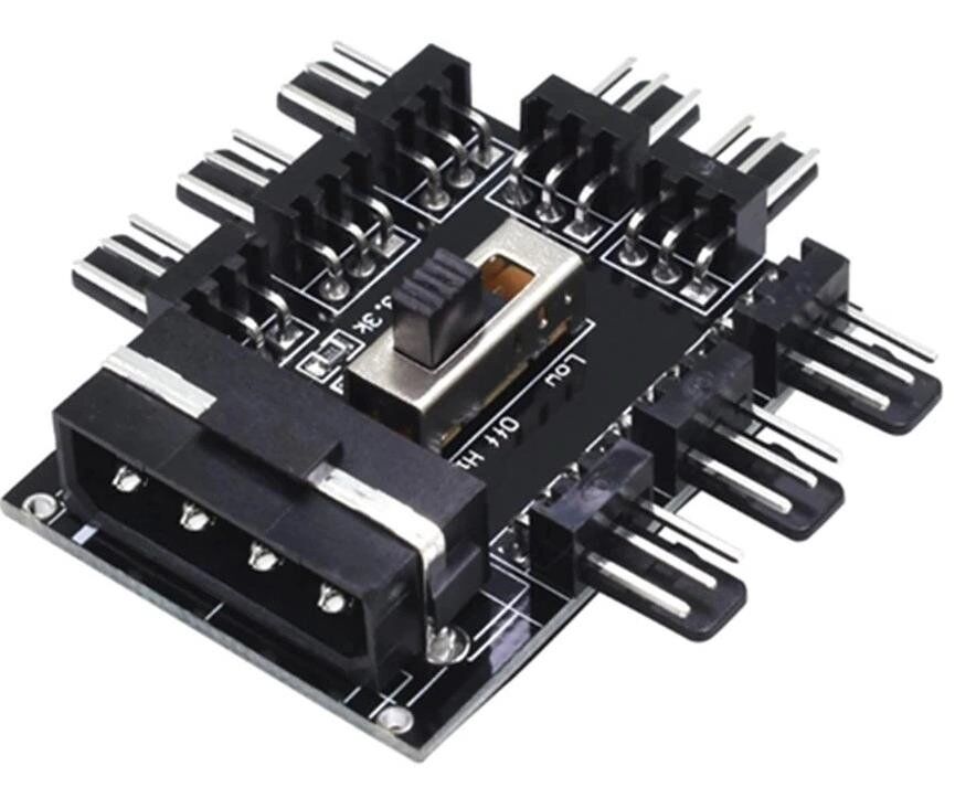Fan Çoklayici 8 Port Y Pwm Splitter 3 Pin Ide Power Çoklayici Switch Kktc